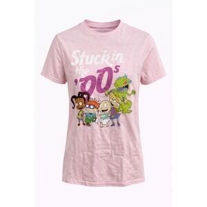 Rugrats Nickelodeon 90s Cartoon T Shirt Womens Small Pink Reptar Graphic